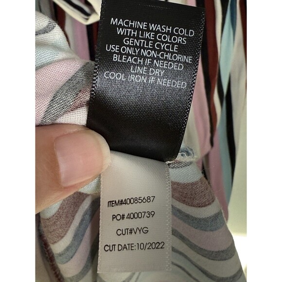 Torrid Midi Stretch Challis Button Shirt Dress Striped Womens Plus Sz 4 (4X /26) - Picture 14 of 16